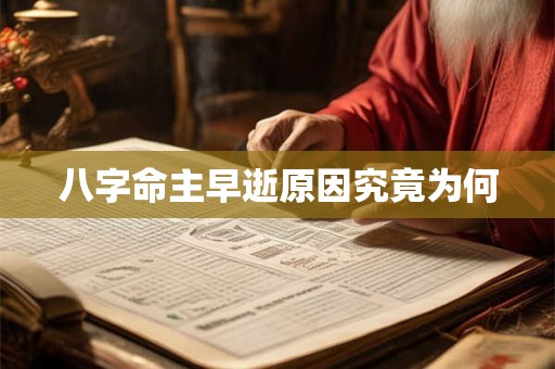 八字命主早逝原因究竟为何