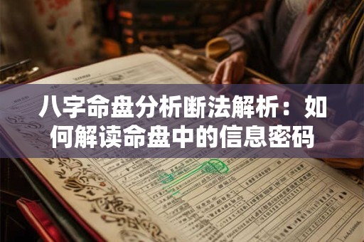 八字命盘分析断法解析：如何解读命盘中的信息密码