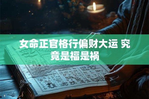 女命正官格行偏财大运 究竟是福是祸