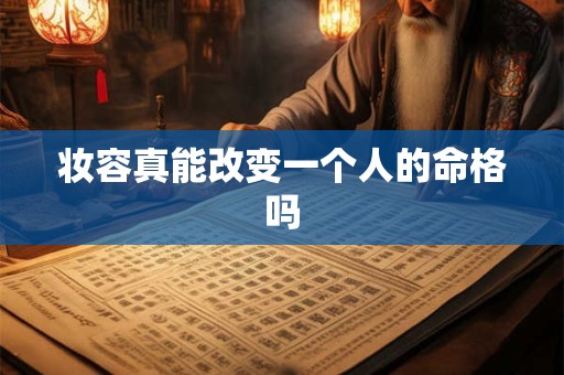 妆容真能改变一个人的命格吗