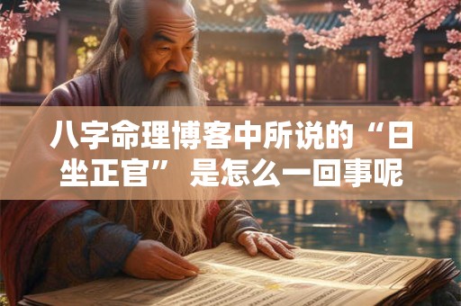 八字命理博客中所说的“日坐正官” 是怎么一回事呢