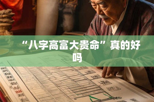 “八字高富大贵命”真的好吗