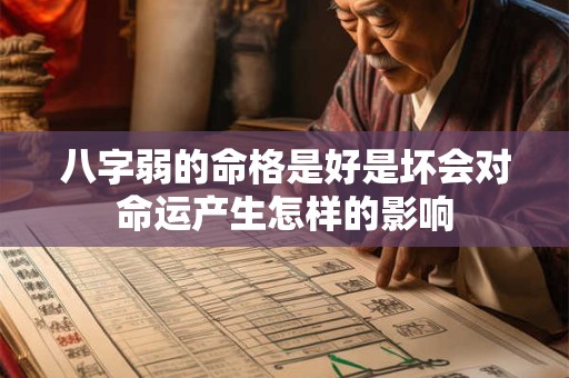 八字弱的命格是好是坏会对命运产生怎样的影响