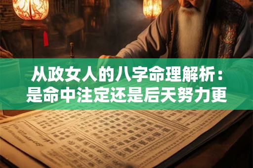 从政女人的八字命理解析：是命中注定还是后天努力更重要