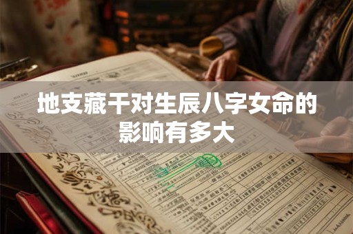 地支藏干对生辰八字女命的影响有多大