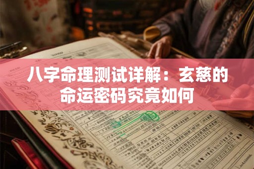 八字命理测试详解：玄慈的命运密码究竟如何