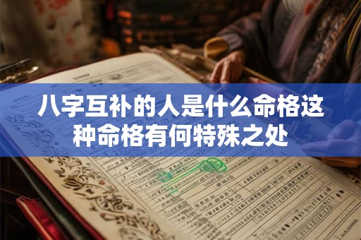 八字互补的人是什么命格这种命格有何特殊之处