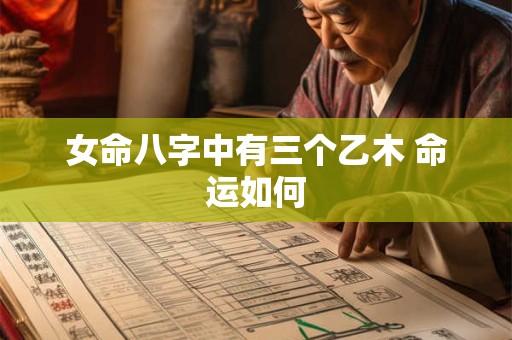女命八字中有三个乙木 命运如何