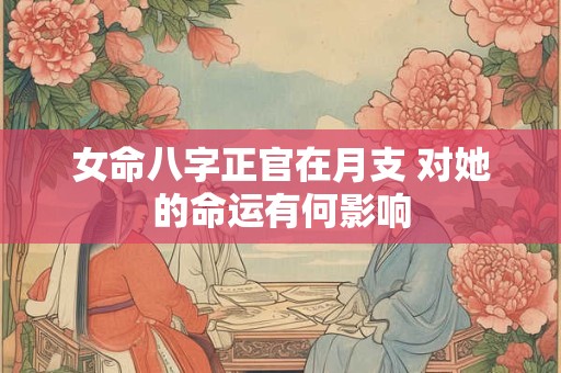 女命八字正官在月支 对她的命运有何影响