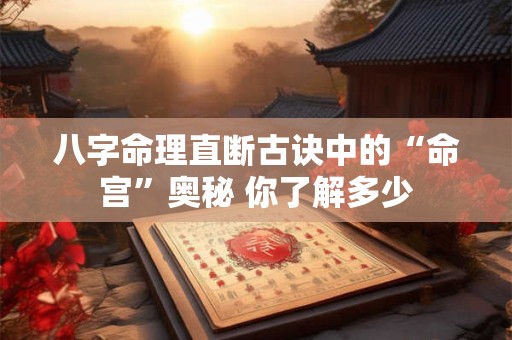 八字命理直断古诀中的“命宫”奥秘 你了解多少
