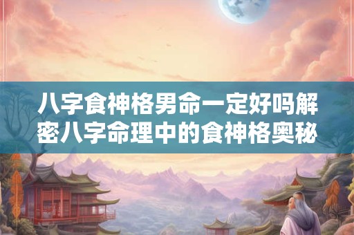 八字食神格男命一定好吗解密八字命理中的食神格奥秘