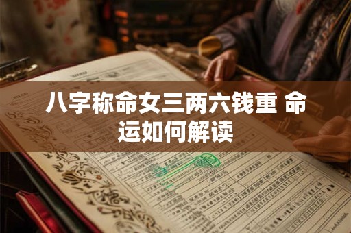 八字称命女三两六钱重 命运如何解读