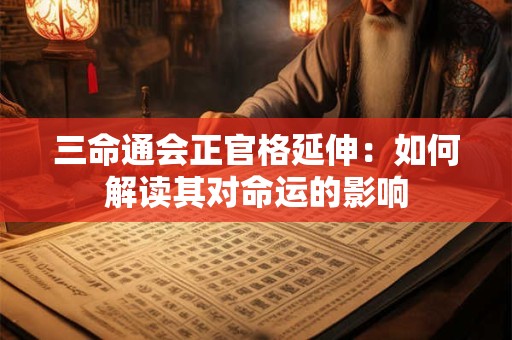 三命通会正官格延伸：如何解读其对命运的影响