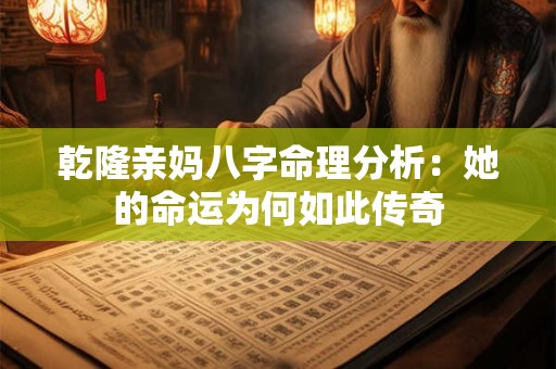 乾隆亲妈八字命理分析:她的命运为何如此传奇 乾隆亲妈八字命理分析:她的命运为何如此传奇