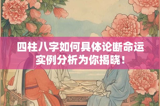 四柱八字如何具体论断命运实例分析为你揭晓！