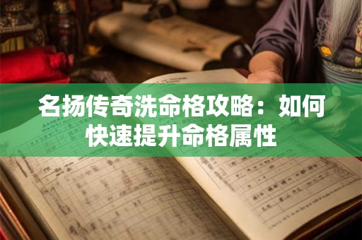 名扬传奇洗命格攻略:如何快速提升命格属性 名扬传奇洗命格攻略:如何快速提升命格属性