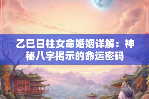 乙巳日柱女命婚姻详解：神秘八字揭示的命运密码