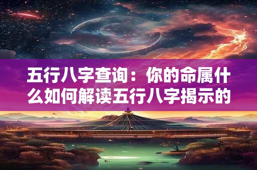 五行八字查询：你的命属什么如何解读五行八字揭示的命运信息
