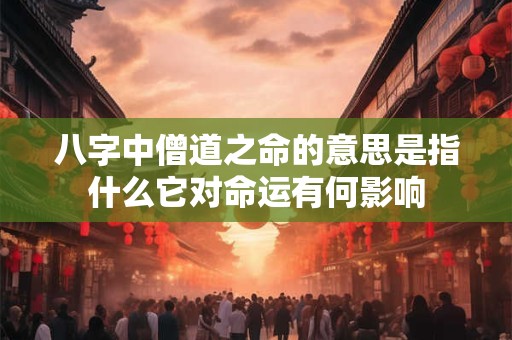 八字中僧道之命的意思是指什么它对命运有何影响
