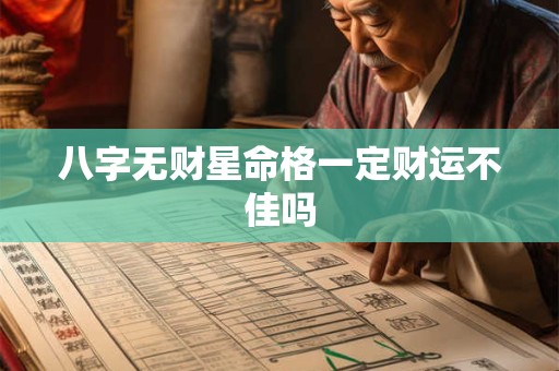 八字无财星命格一定财运不佳吗