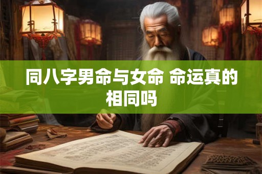同八字男命与女命 命运真的相同吗