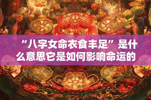 “八字女命衣食丰足”是什么意思它是如何影响命运的
