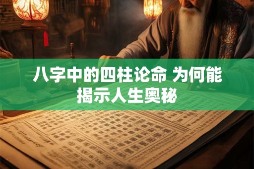 八字中的四柱论命 为何能揭示人生奥秘
