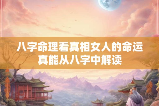 详细阅读:八字命理看真相女人的命运真能从八字中解读 八字命理看真相女人的命运真能从八字中解读