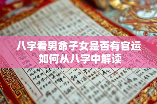八字看男命子女是否有官运 如何从八字中解读