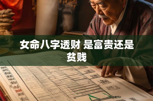 女命八字透财 是富贵还是贫贱