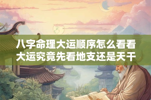 八字命理大运顺序怎么看看大运究竟先看地支还是天干