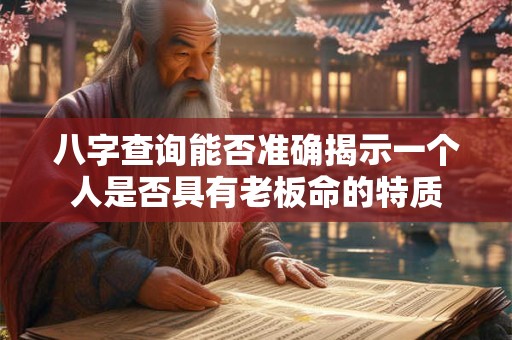 八字查询能否准确揭示一个人是否具有老板命的特质