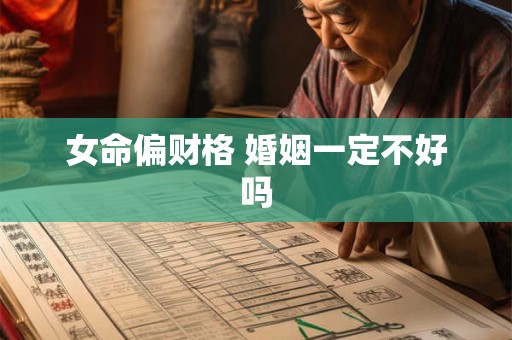 女命偏财格 婚姻一定不好吗