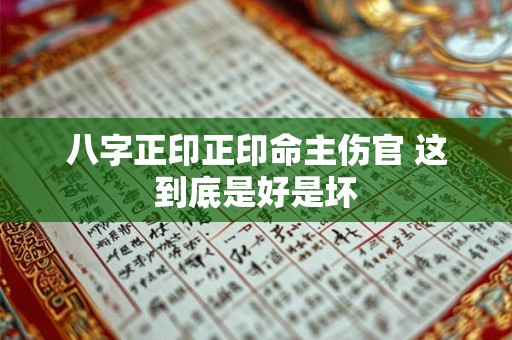 八字正印正印命主伤官 这到底是好是坏