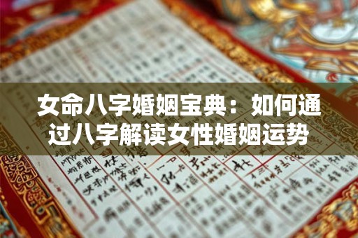 女命八字婚姻宝典：如何通过八字解读女性婚姻运势