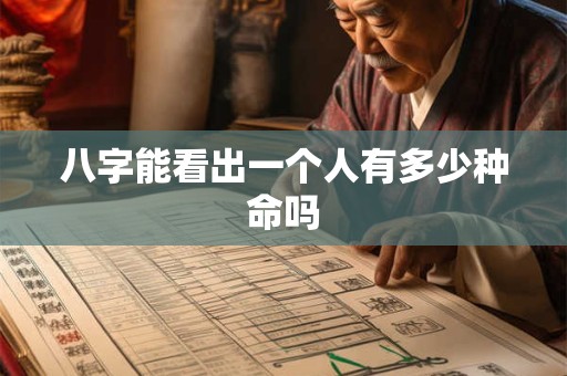 八字能看出一个人有多少种命吗