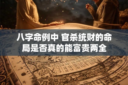 八字命例中 官杀统财的命局是否真的能富贵两全