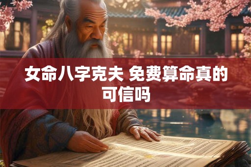 女命八字克夫 免费算命真的可信吗