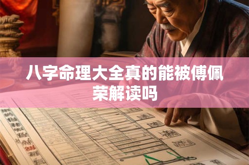 八字命理大全真的能被傅佩荣解读吗