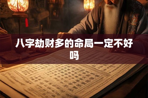 八字劫财多的命局一定不好吗