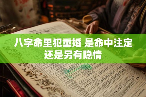 八字命里犯重婚 是命中注定还是另有隐情