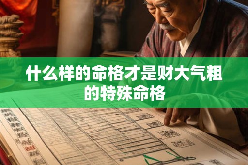 什么样的命格才是财大气粗的特殊命格