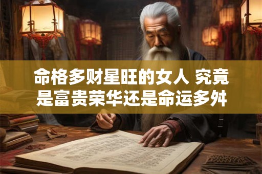 命格多财星旺的女人 究竟是富贵荣华还是命运多舛