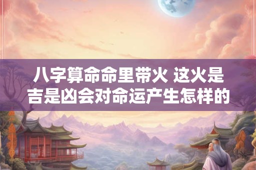 八字算命命里带火 这火是吉是凶会对命运产生怎样的影响