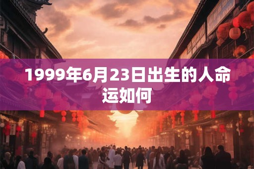 1999年6月23日出生的人命运如何