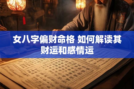 女八字偏财命格 如何解读其财运和感情运