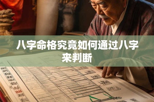 八字命格究竟如何通过八字来判断