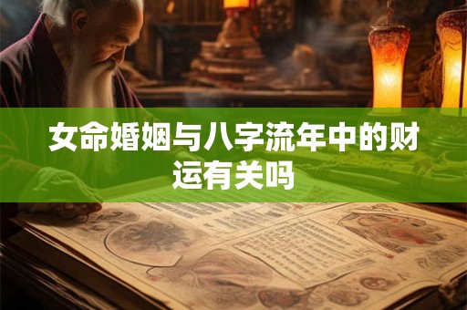 女命婚姻与八字流年中的财运有关吗
