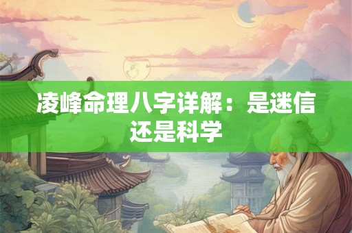 凌峰命理八字详解：是迷信还是科学
