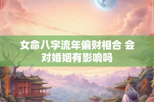 女命八字流年偏财相合 会对婚姻有影响吗